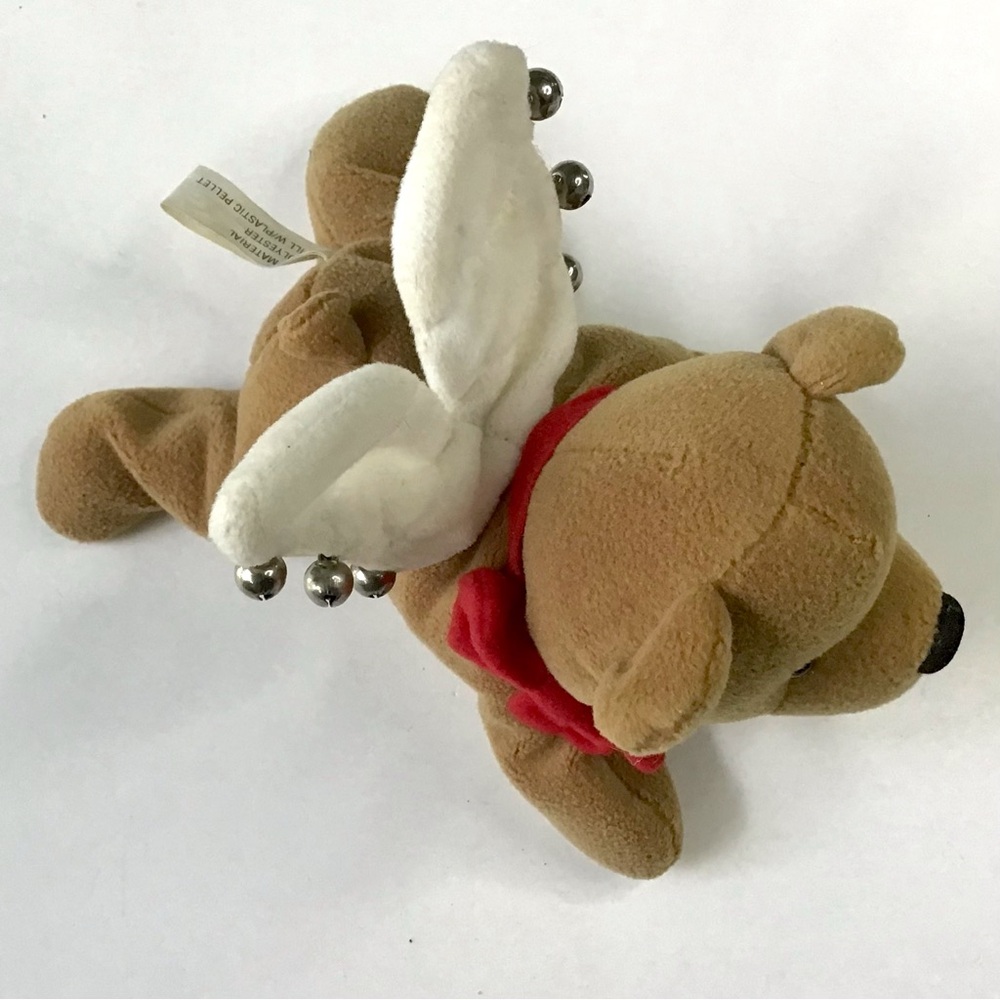 Vintage Angel Bear Plush 7” Stuffed Animal Wings Christmas Jingle Bells Weighted - Picture 10 of 12